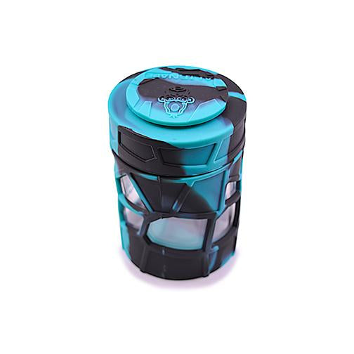 Space King Stackable Glass Silicone Jar Jars Alien Ape Small Teal/Black 