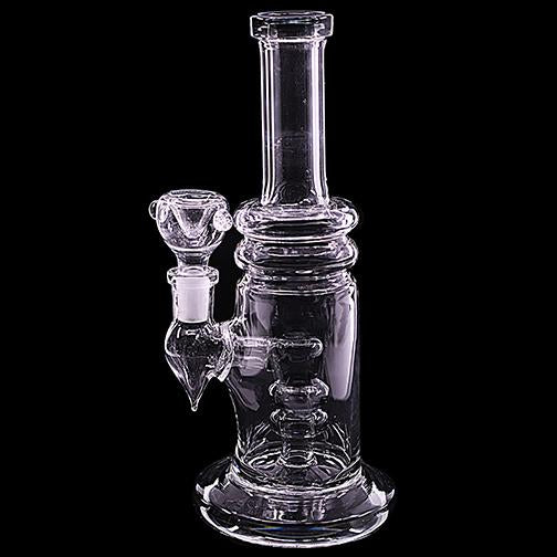 Straight Double Bubble Perc Water Pipe (9") Water Pipe Puff Wholesale 