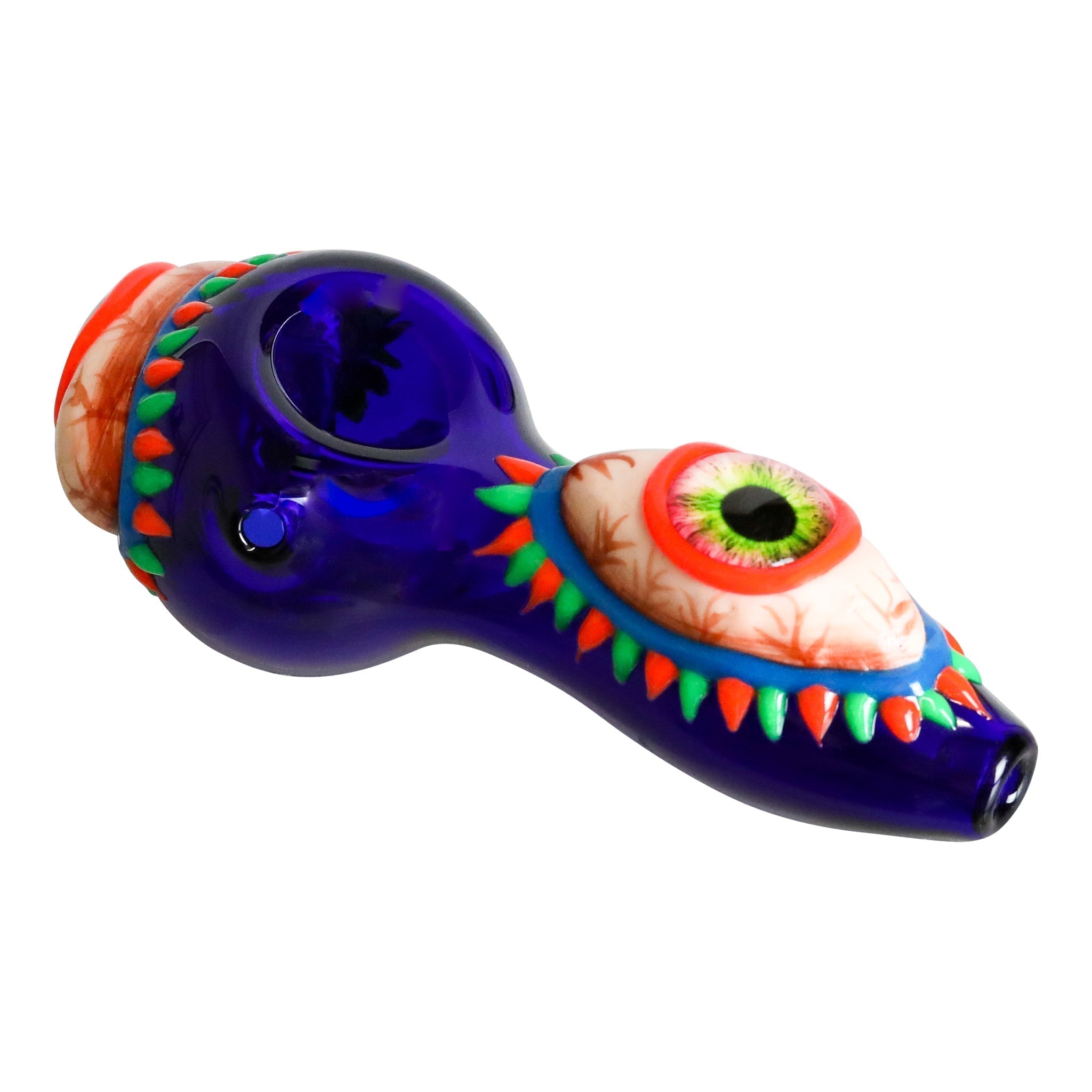 The Glowing All Seeing Eye Pipe (4.5") Pipe HF Glass Blue 