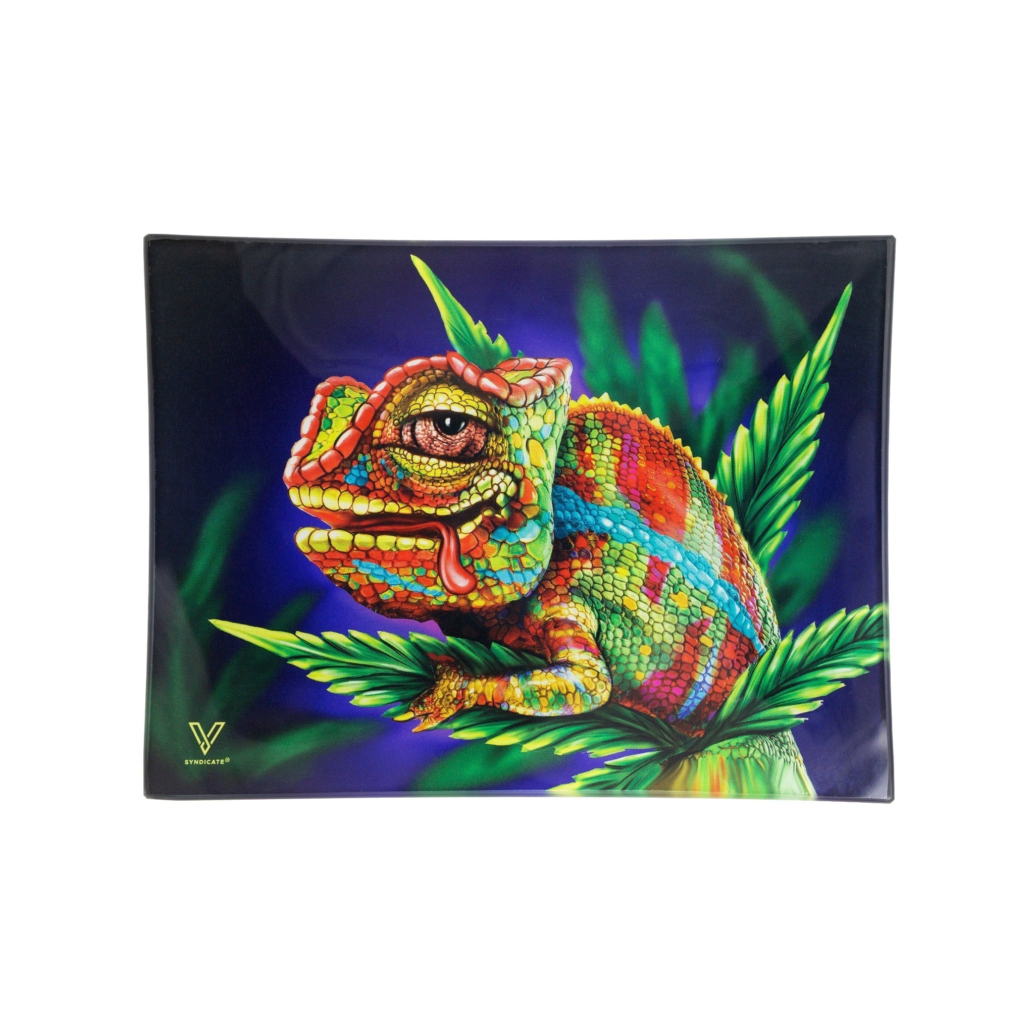 V Syndicate Cloud 9 Chameleon Glass Rolling Tray Rolling Tray VS Small 
