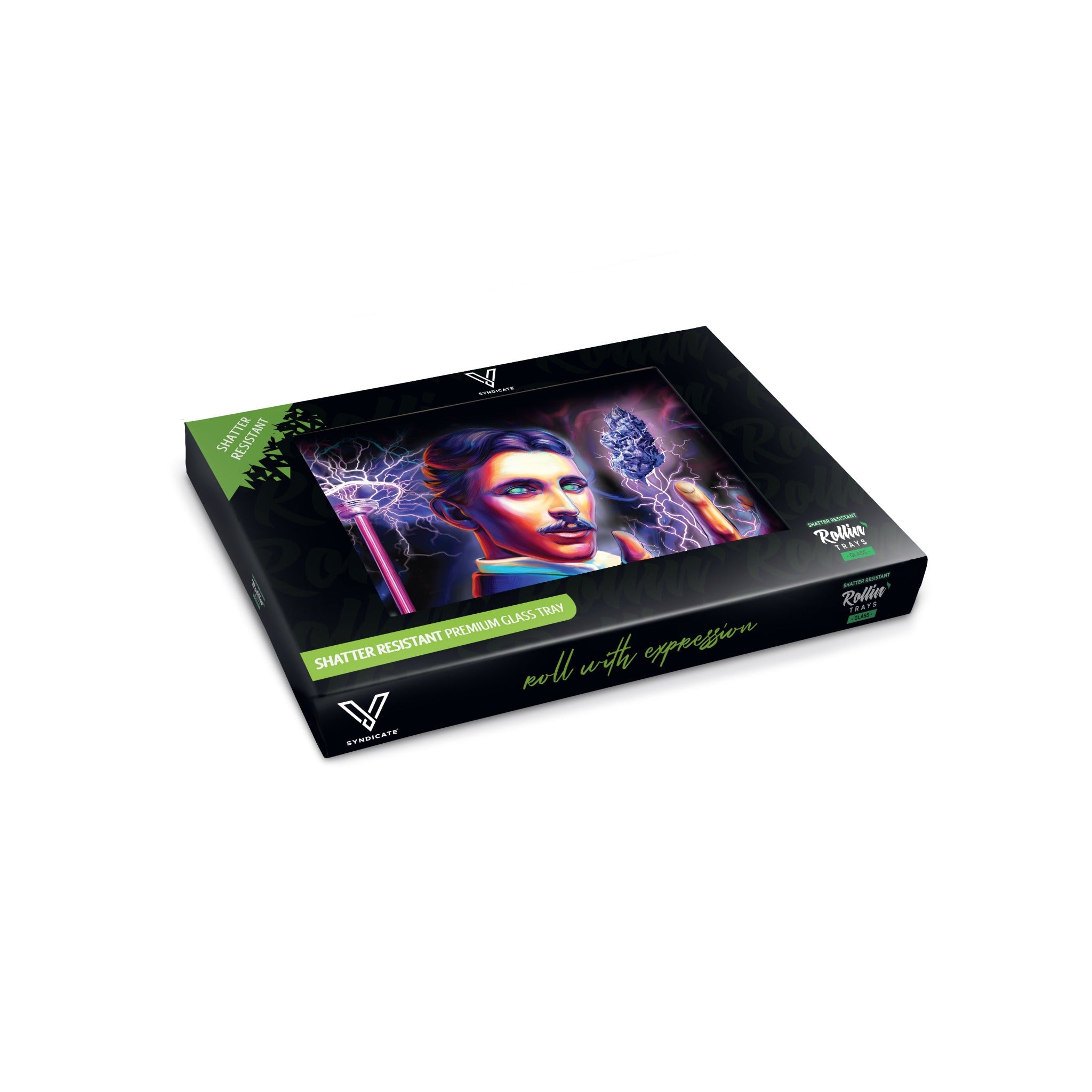 V Syndicate High Voltage Glass Rolling Tray Rolling Tray VS 