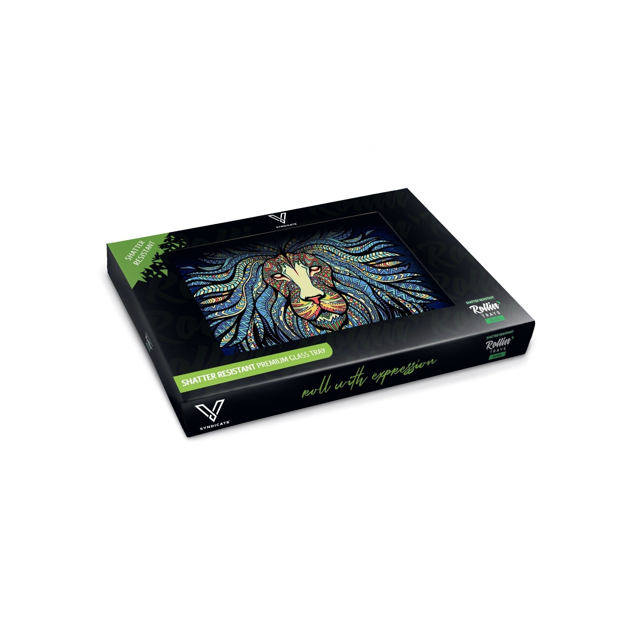 V Syndicate Tribal Lion Glass Rolling Tray Rolling Tray VS 