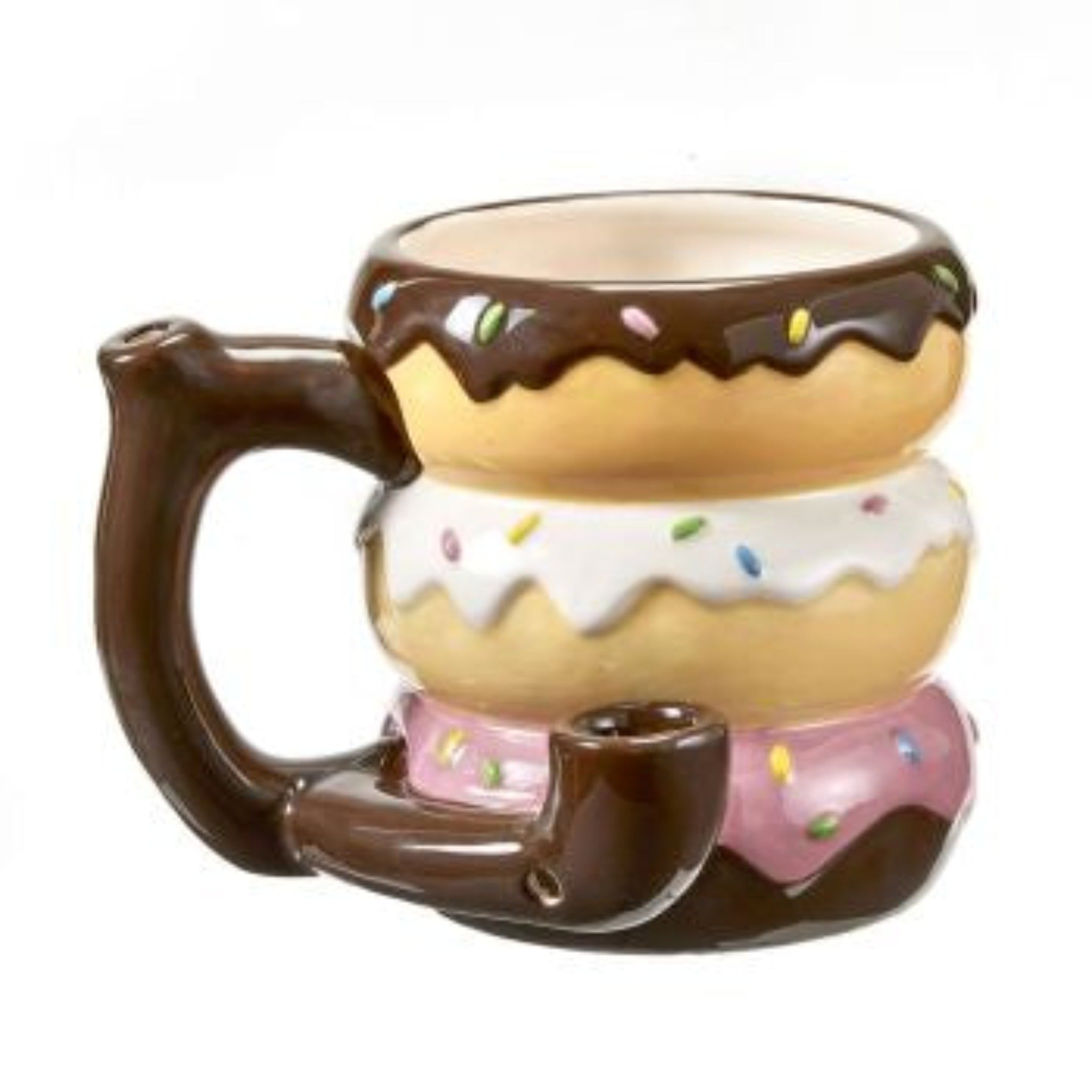 Wake n Bake Mug Pipe (6") Pipe Fashioncraft Ceramic Donut 
