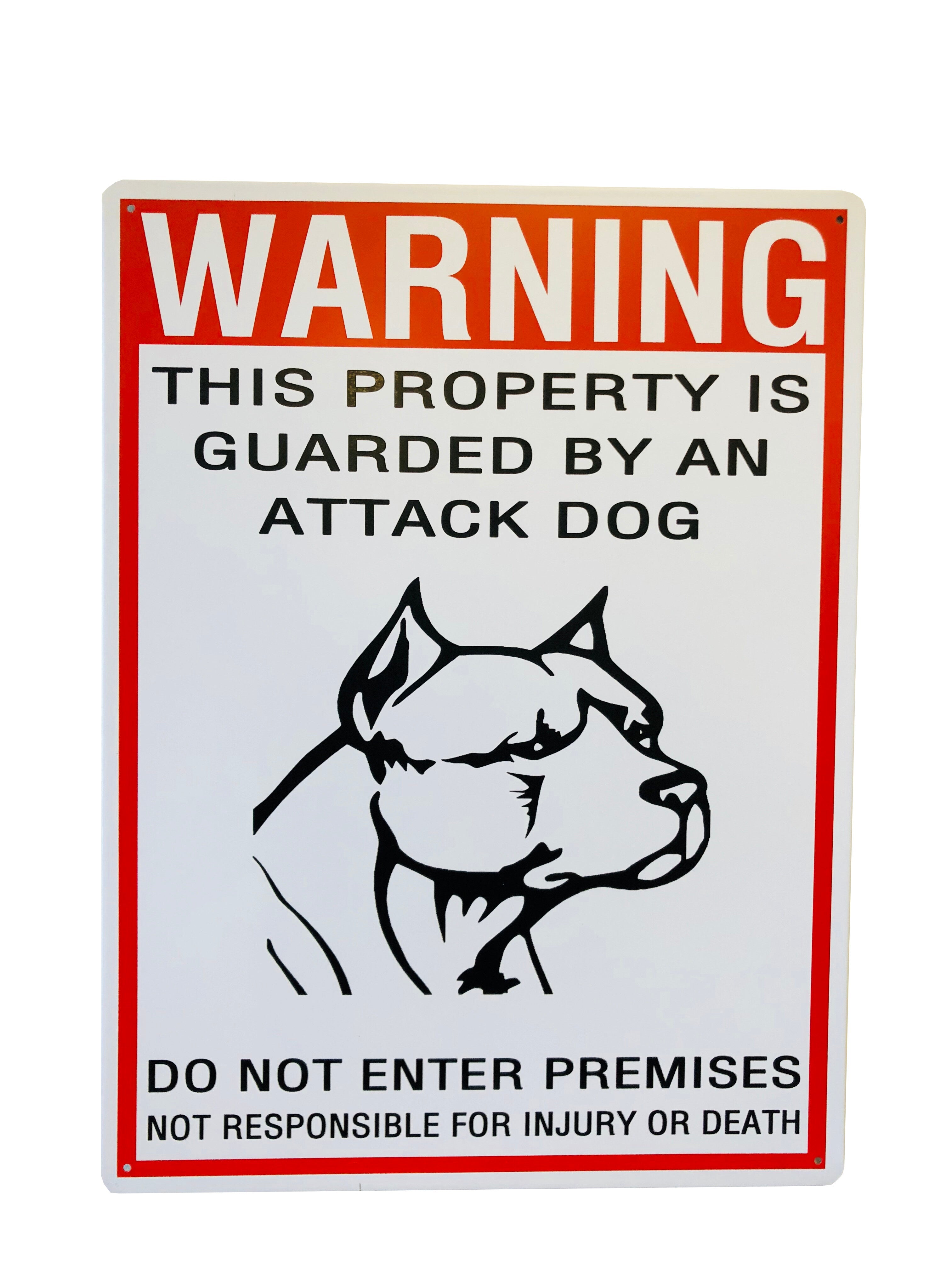 WARNING Dog on Guard Metal sign PPPI 