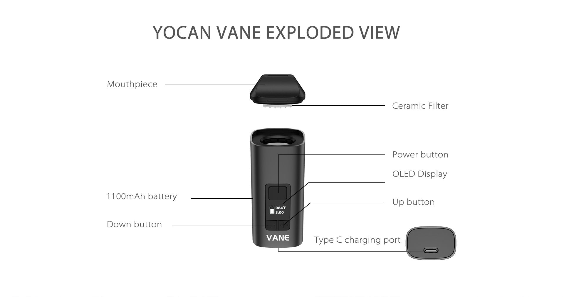 Yocan Vane Vaporizer - Dry Herb Vaporizers Yocan 